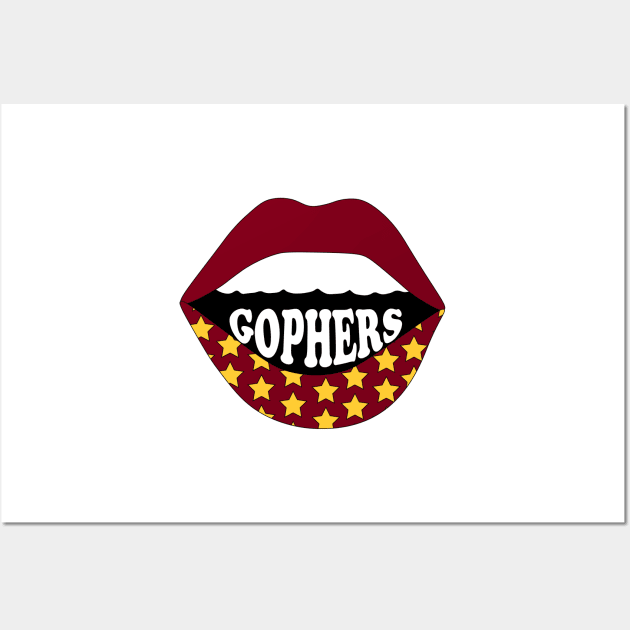 University of Minnesota Lips Wall Art by sydneyurban